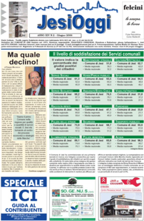 Copertina di Jesi Oggi - Giugno 2006 Copertina di Jesi Oggi - Giugno 2006