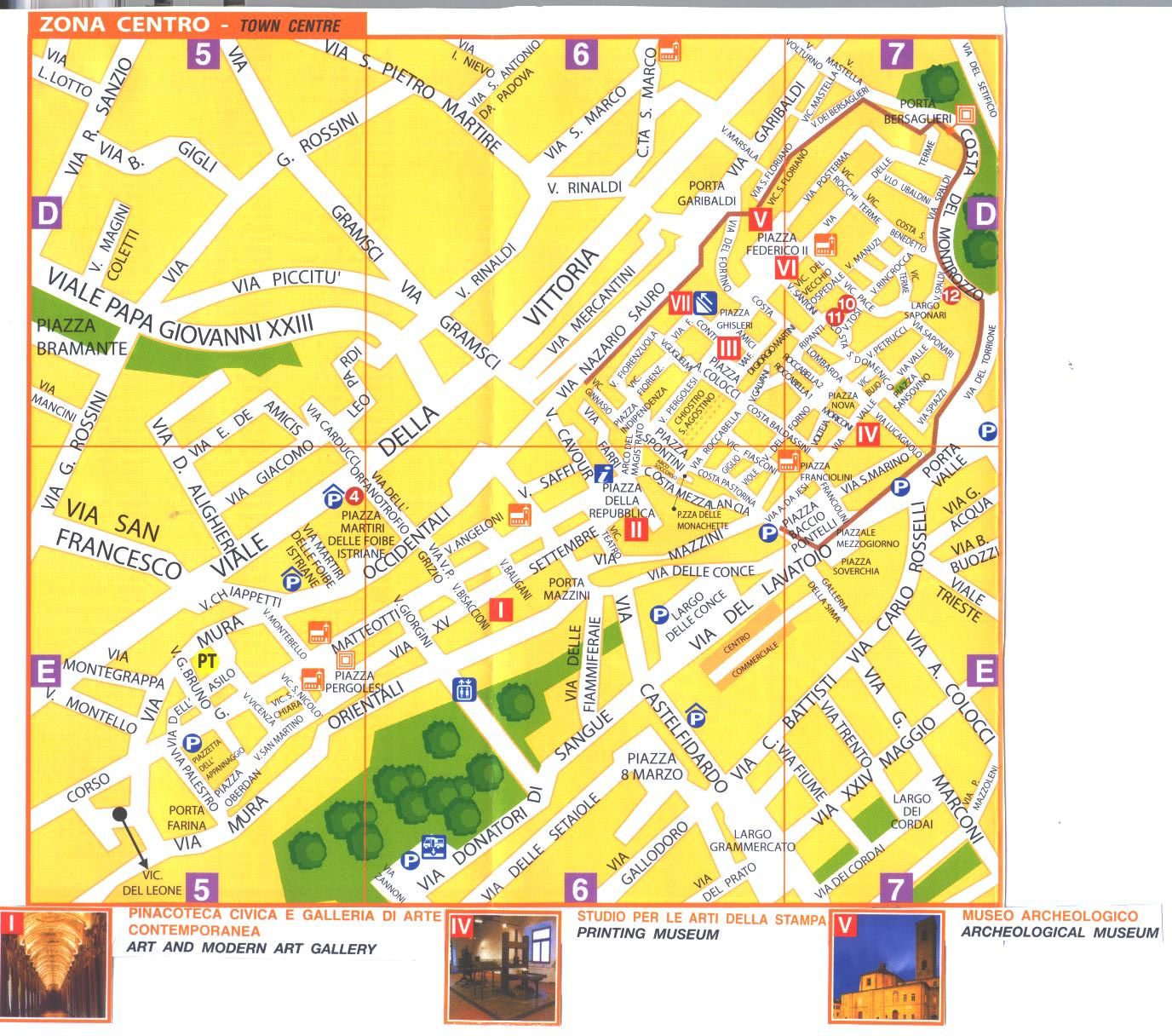 Mappa orientativa del Centro Storico