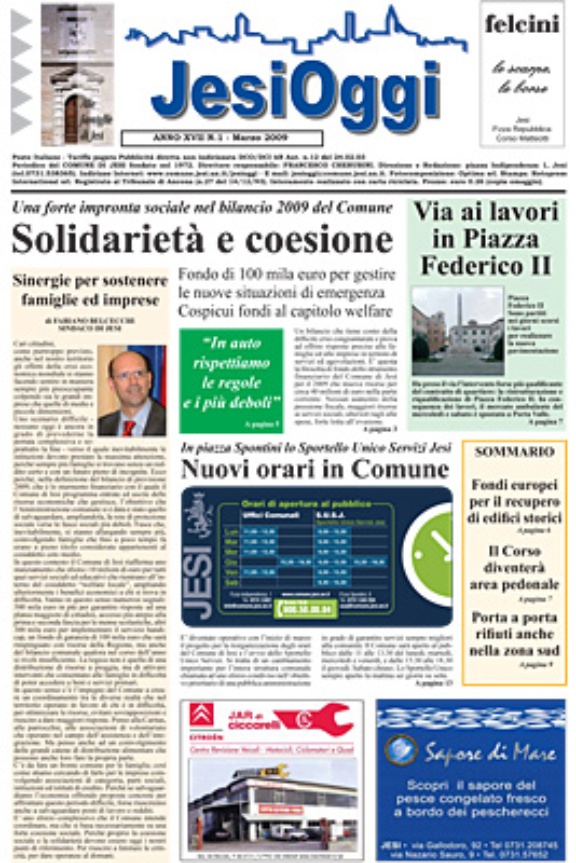 Copertina di Jesi Oggi - Marzo 2009 Copertina di Jesi Oggi - Marzo 2009