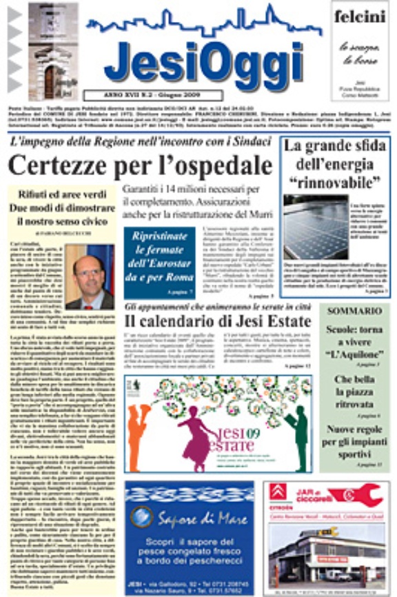 Copertina di Jesi Oggi - Giugno 2009 Copertina di Jesi Oggi - Giugno 2009