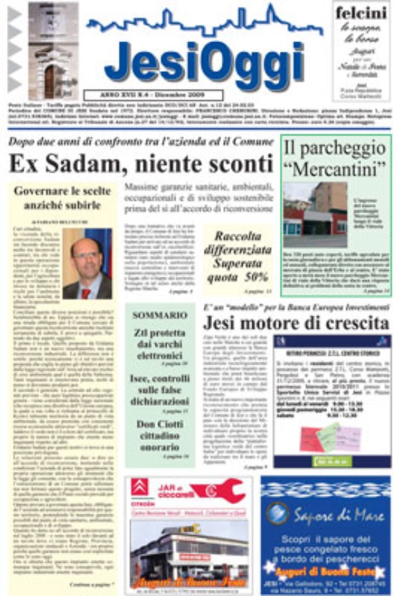 Copertina di Jesi Oggi - Dicembre 2009 Copertina di Jesi Oggi - Dicembre 2009