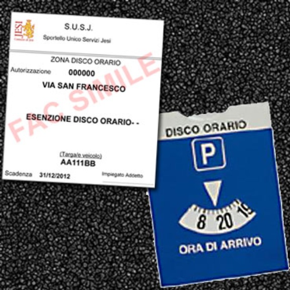 Permessi biennali esenzione disco orario Permessi biennali esenzione disco orario