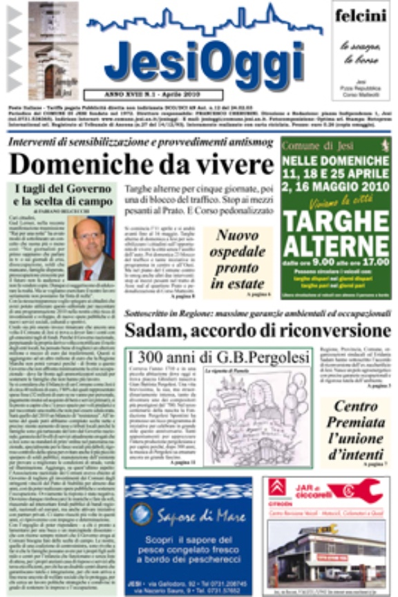 Copertina di Jesi Oggi - Aprile 2010 Copertina di Jesi Oggi - Aprile 2010