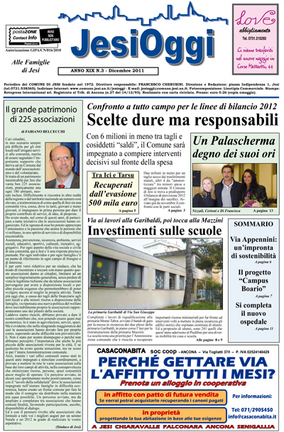Copertina di Jesi Oggi - Dicembre 2011