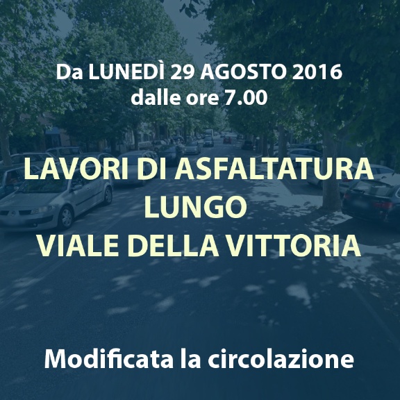 Prima fase dei lavori in Viale della Vittoria Prima fase dei lavori in Viale della Vittoria