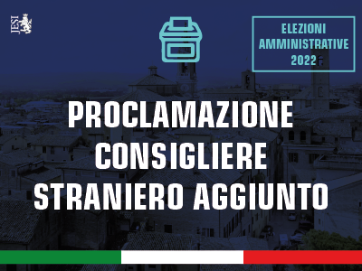Proclamazione Consigliere Straniero Aggiunto