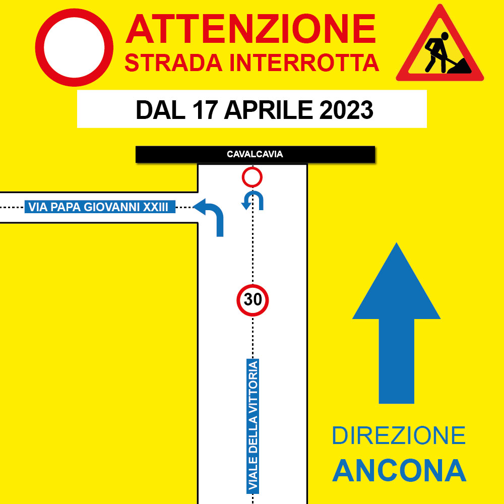Modifiche alla circolazione Viale della Vittoria - Direzione Ancona